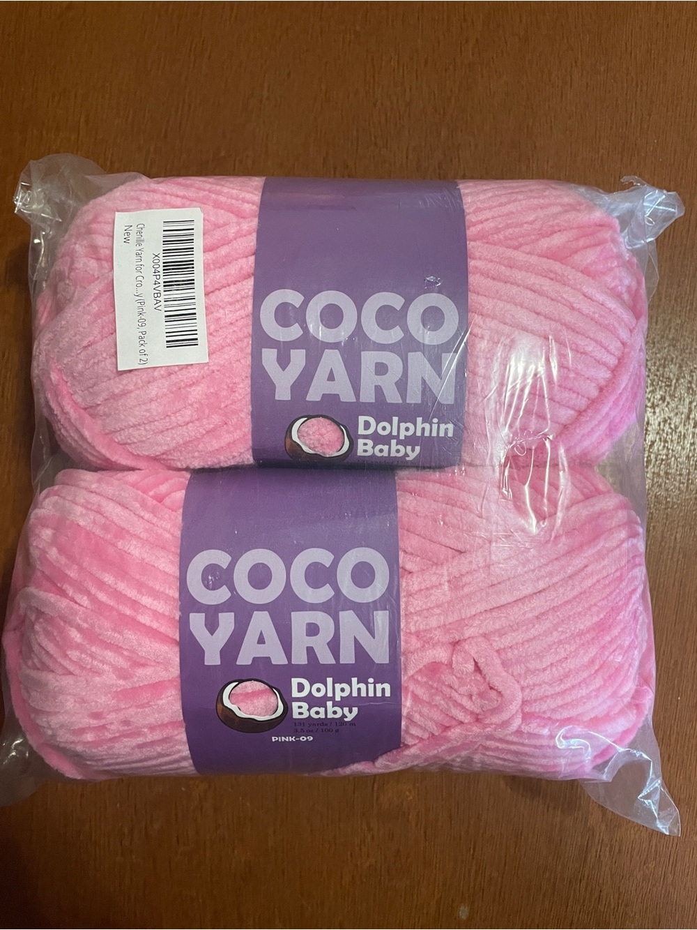 COCO Yarn Dolphin Baby Chenille Yarn 2 Skeins Pink Chenille Super Bulky